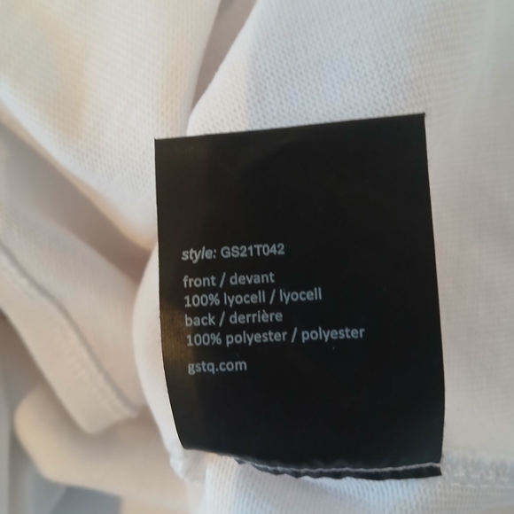 GSTQ White V Neck Quarterback Tee Shirt 3XL - Picture 10 of 12